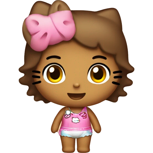 Hello kitty en la playa bronceada emoji