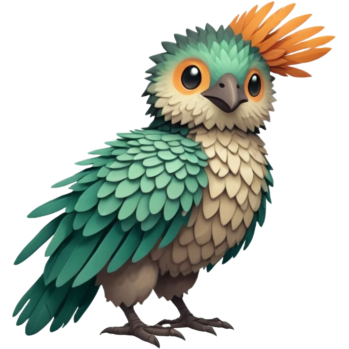 lush warm-colored Fakémon-Trico-creature (full body) emoji