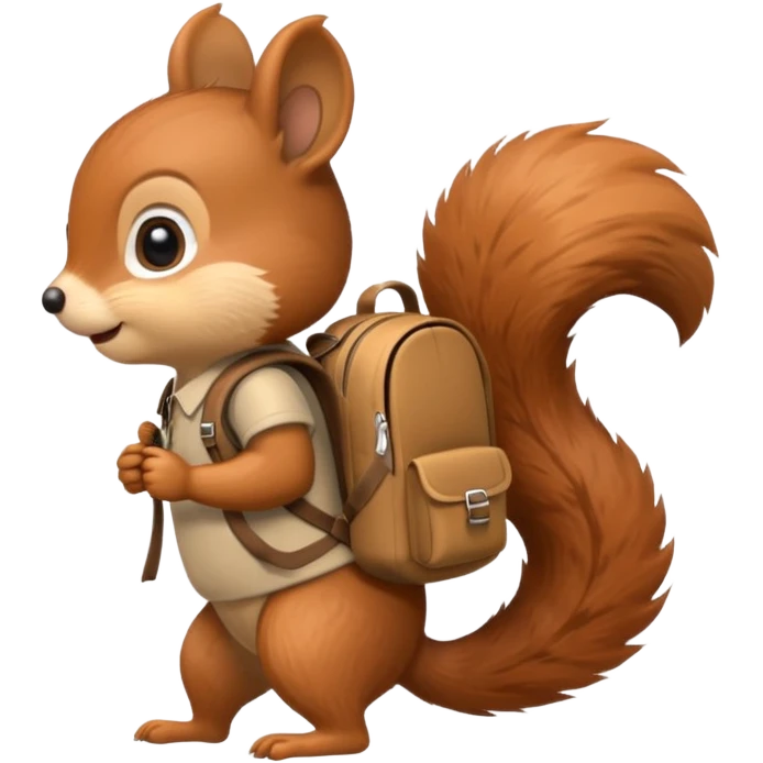 a squirrel walking with a backpack
 emoji