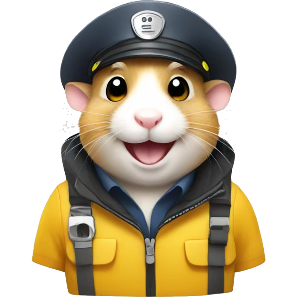 Hamster taxi driver smiling emoji