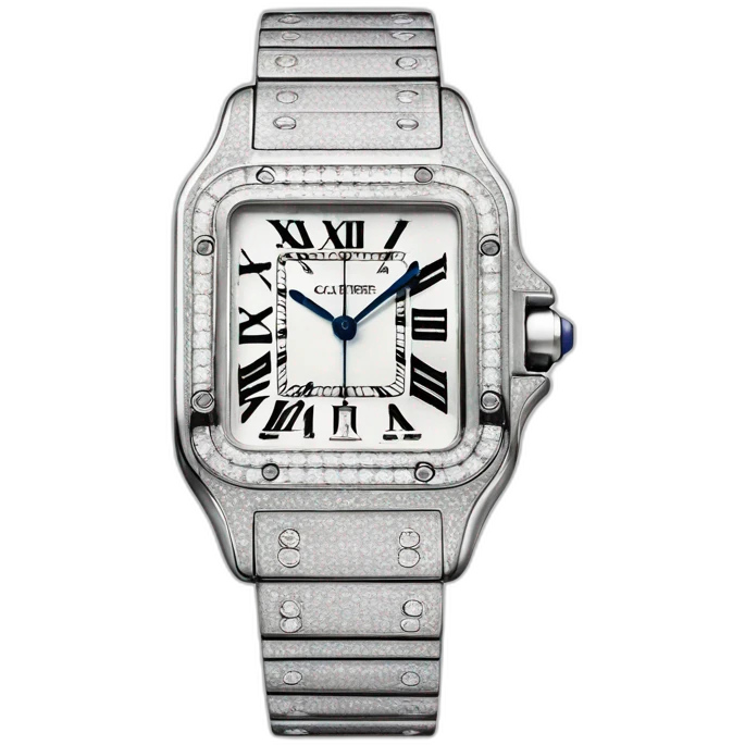 Cartier santos watch diamonds emoji