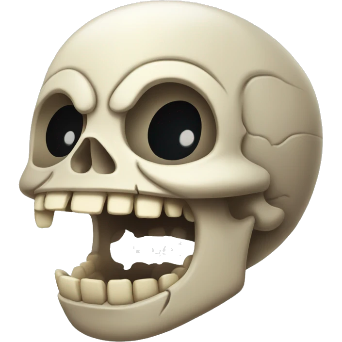 2d Cartoon Skull biting lip emoji