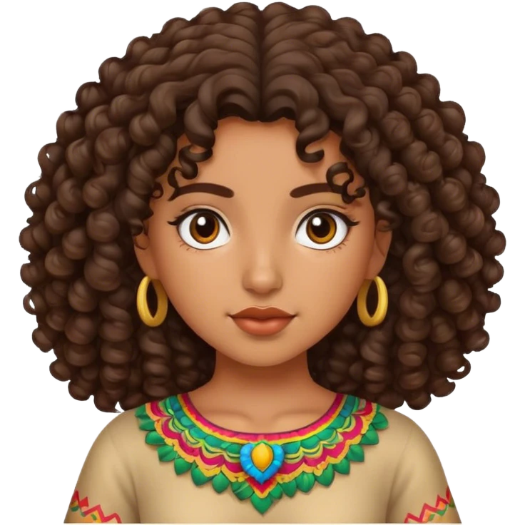 Mexican girl with curly hair emoji