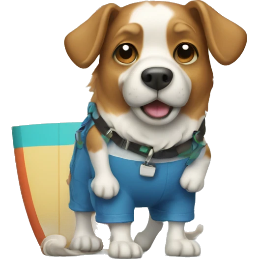 Dog with surfboard  emoji