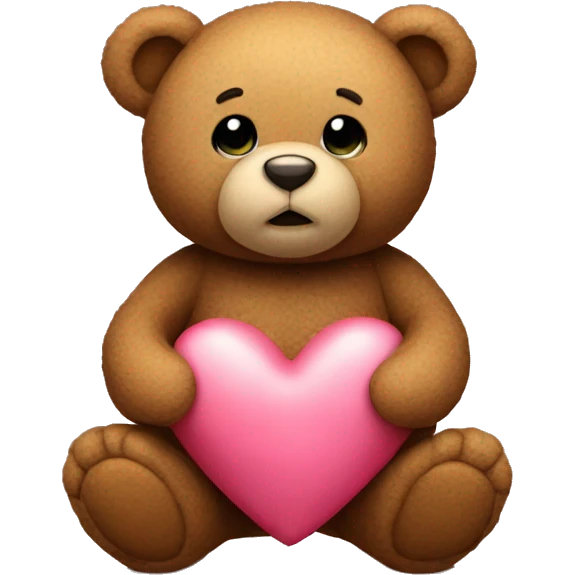 A teddy bear Holding a heart emoji
