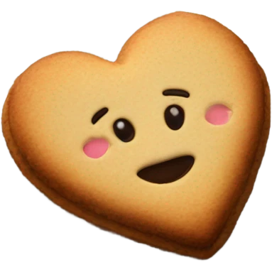 Cookie heart with book emoji