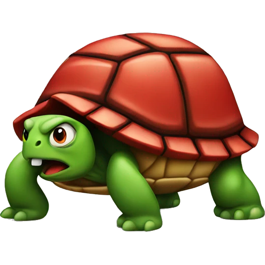 Red and angry turtle emoji