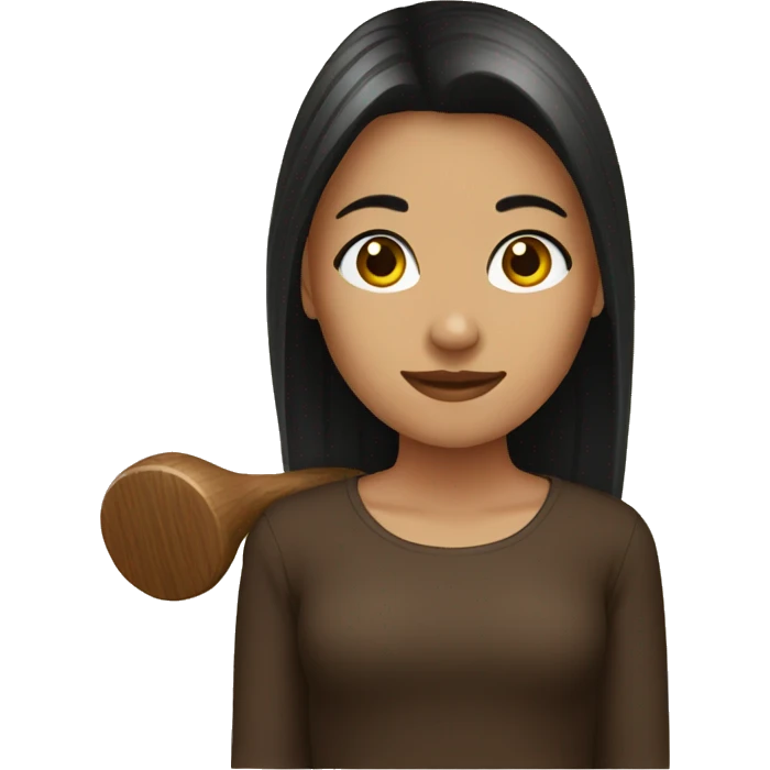 girl dark brown mallet emoji
