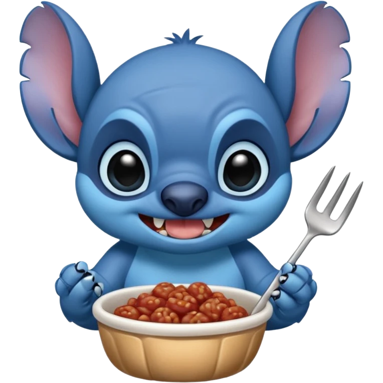 Stitch eating arrosticini emoji
