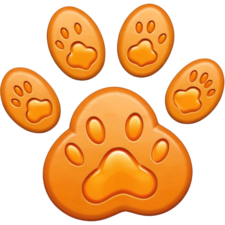 a light pastel orange pawprint emoji