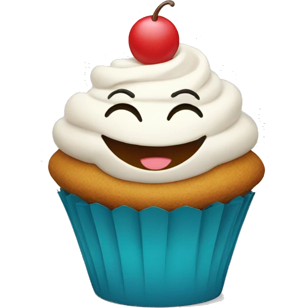 Cupcake smiling emoji