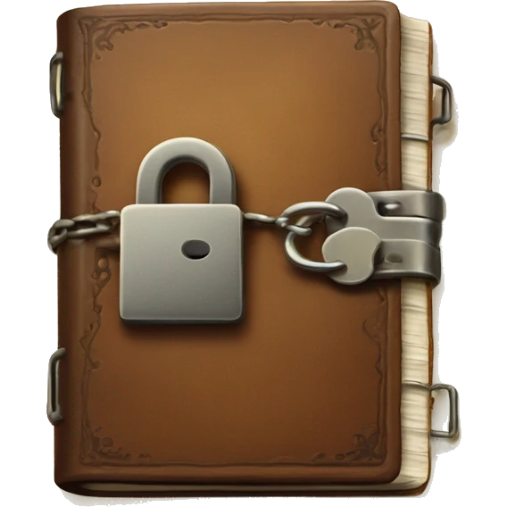 vintage diary with lock and key emoji