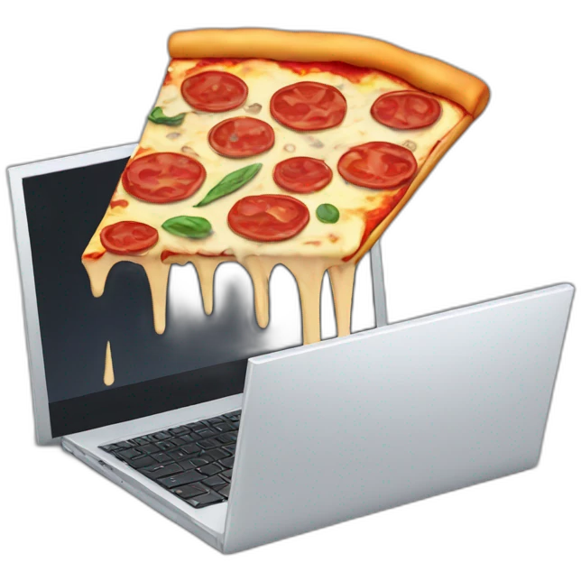 pizza in a computer emoji
