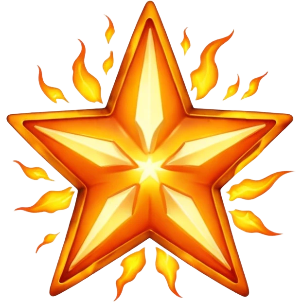 
 Metal star on fire emoji