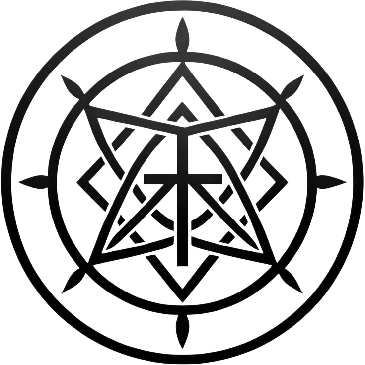 simple sigil, bold lines, spiritual icon emoji