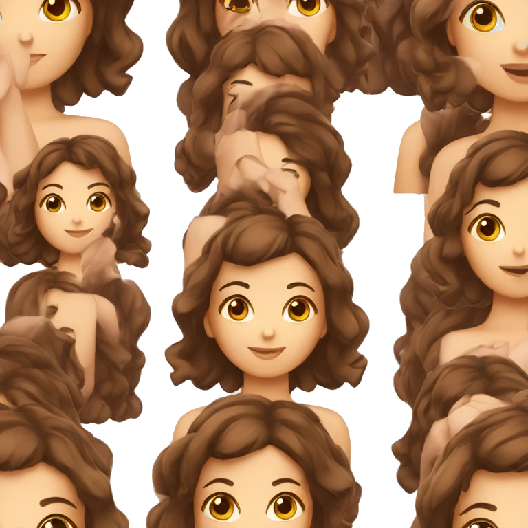 Fille brunette avec des cheveux maron courte emoji