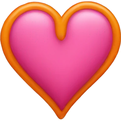 Pink orange canvas heart  emoji