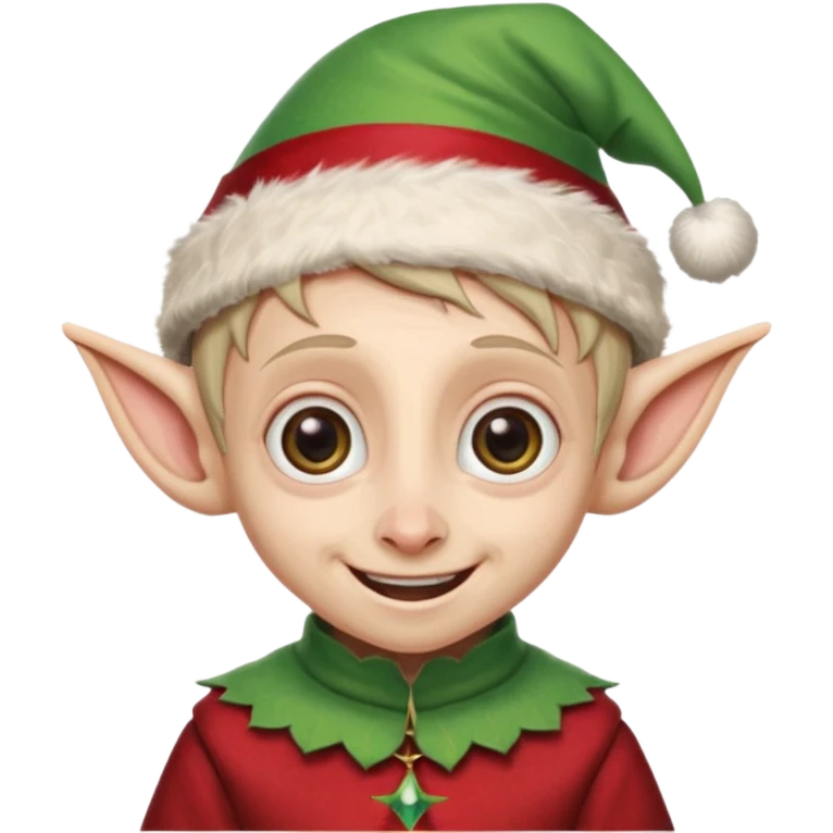 dobby from harry potter smiling and wearing a christmas elf hat emoji