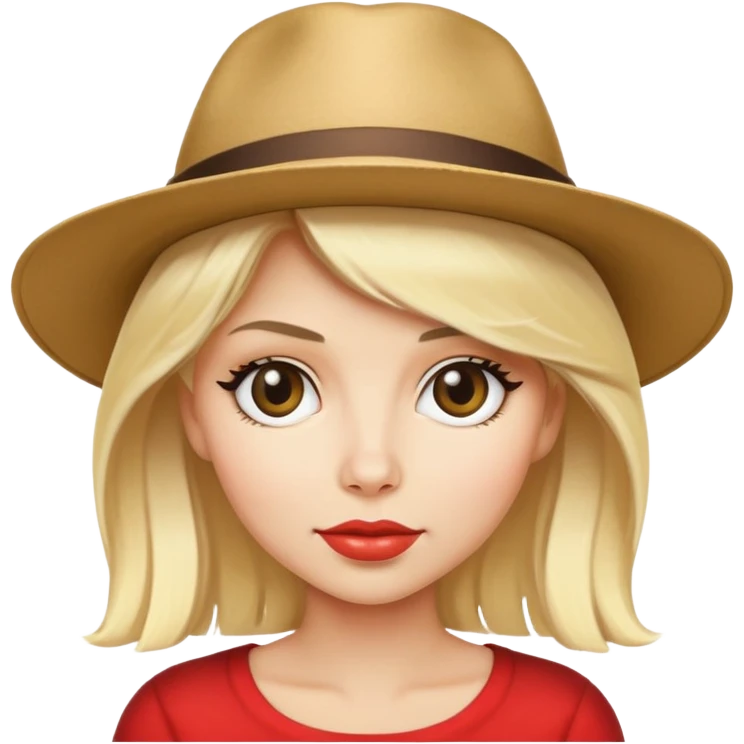 Blondie with a hat emoji