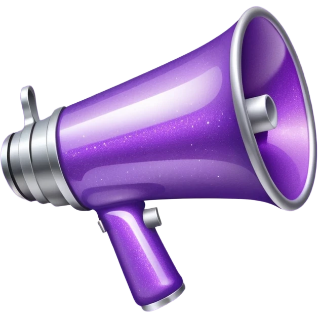 glitter purple and megaphone emoji