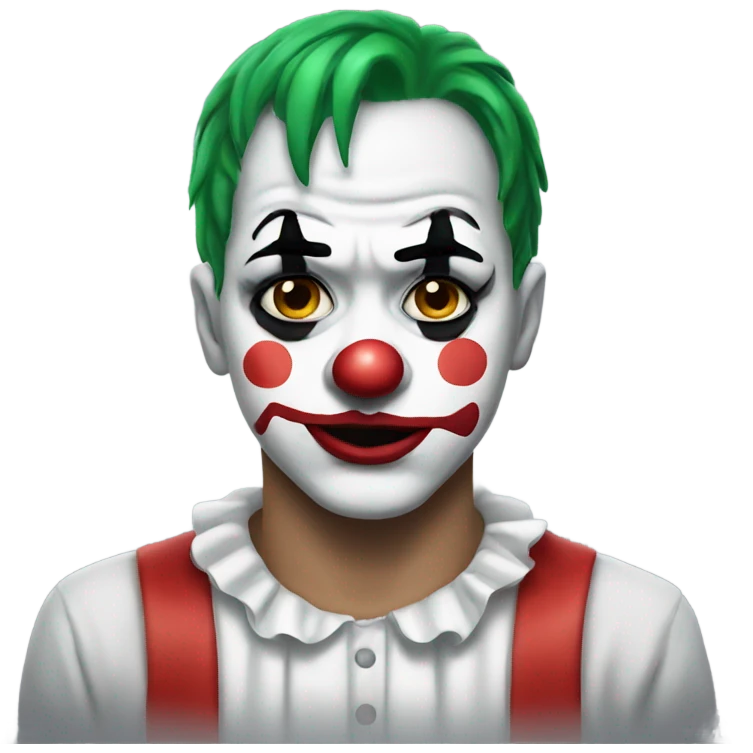 Clown makeup emoji but sad emoji