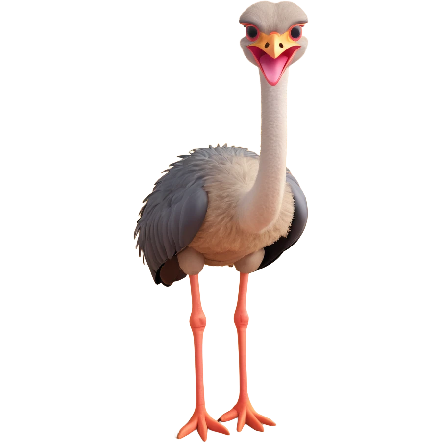 ostrich with only legs and body visible, head hidden in sand emoji