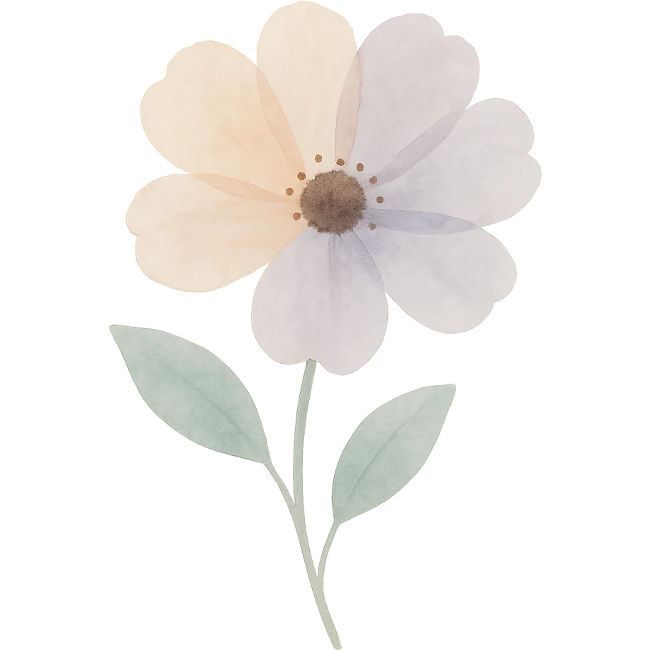 flower watercolor art style emoji