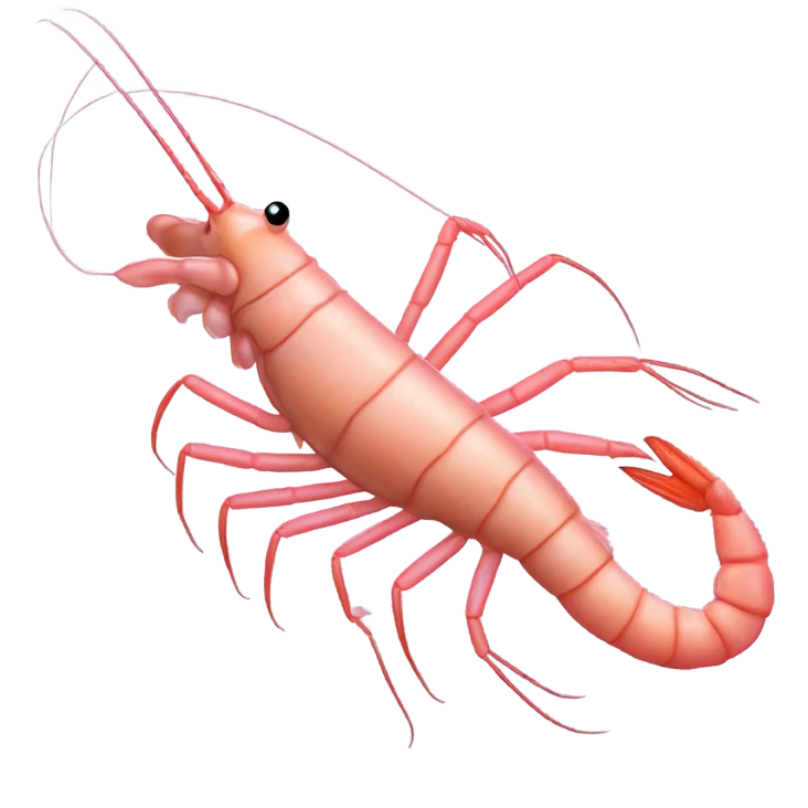 Pink shrimp emoji