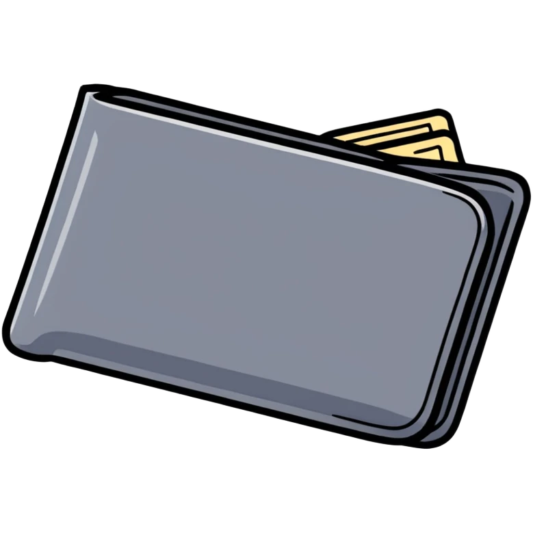 elegant black wallet emoji