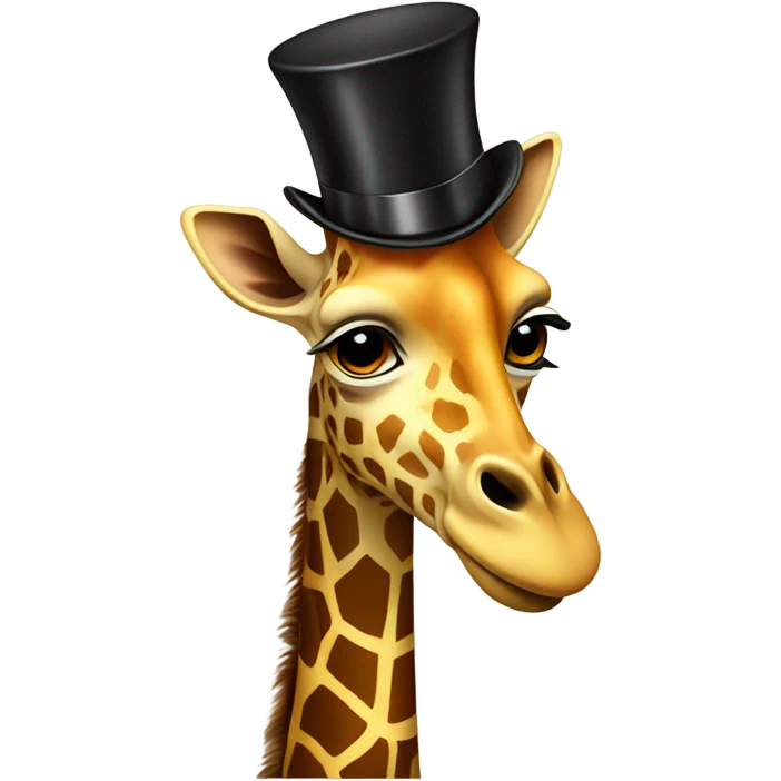 giraffe with a top ha emoji