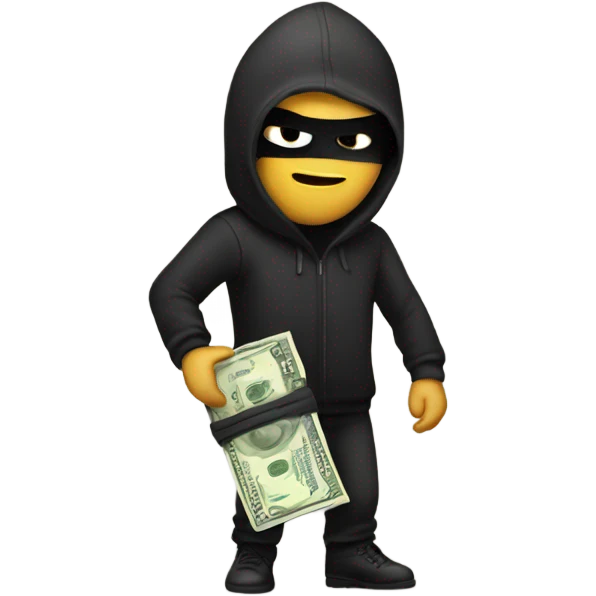 Robber holding bag of money emoji