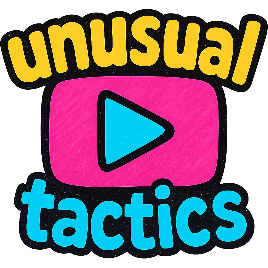 a logo, resembling that of a video tube site, for the text: "unusual tactics" emoji