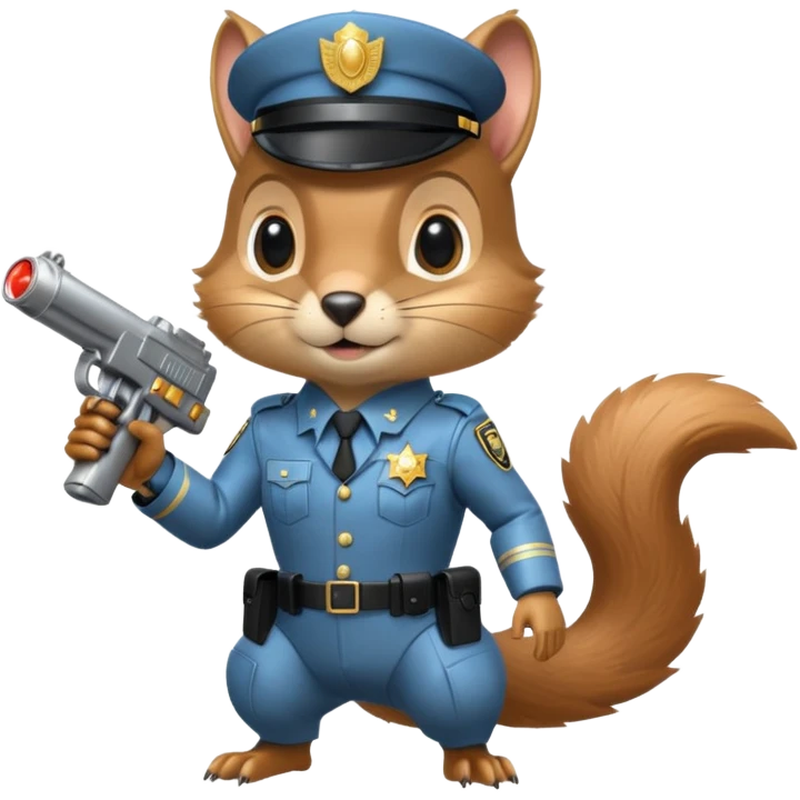 half robot futuristic squirrel cop emoji