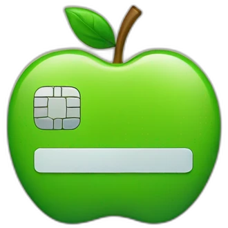 bank card with green apple emoji