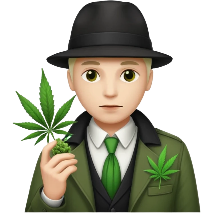 dealer white from gang with cannabis on hand styler gangster emoji