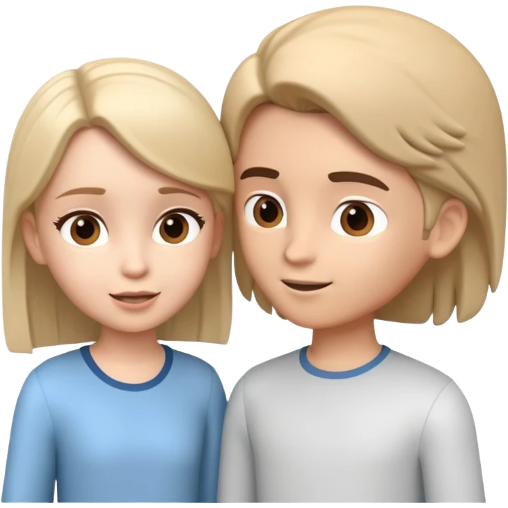 generate realistic detailed boy and girl talks 3d style  emoji