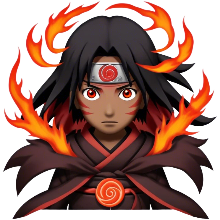 Itachi doing ameterasu emoji