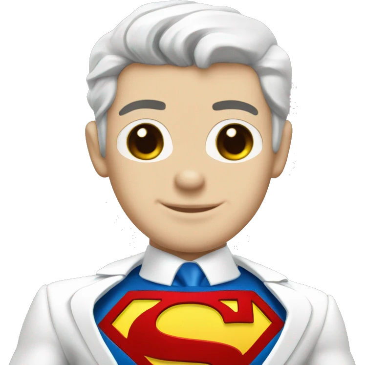 White suit superman with chest letter "U" emoji