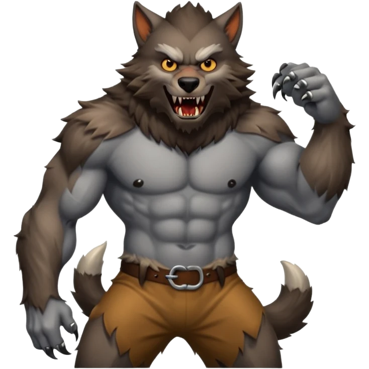 Create an emoji of Werewolf full bodied emoji