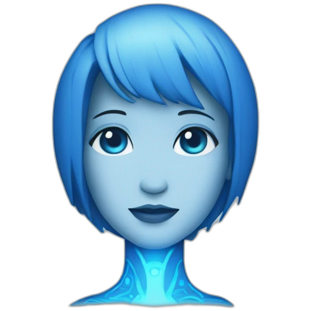 Blue Cortana digital lines emoji