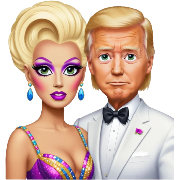 Donald Trump and Joe Biden as drag queens emoji