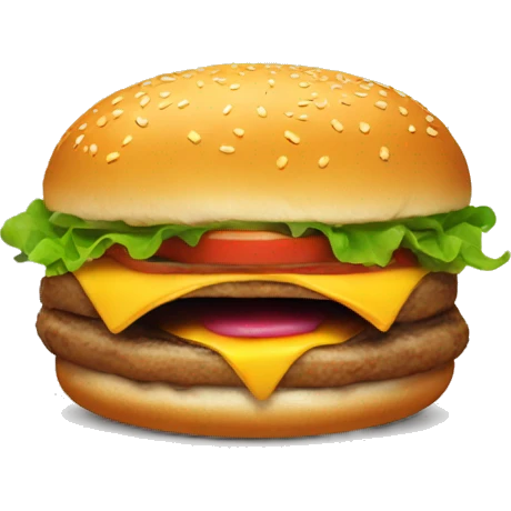 Burger with its tongue out emoji