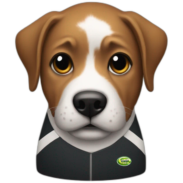 Chien noir rugbyman emoji