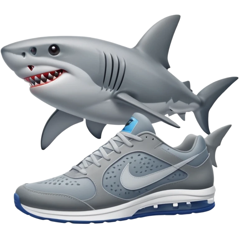 a shark with nike showes emoji