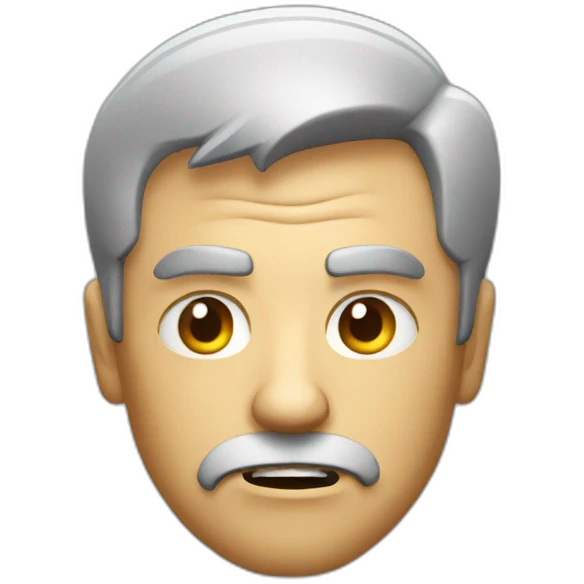 man with phone and angry face emoji