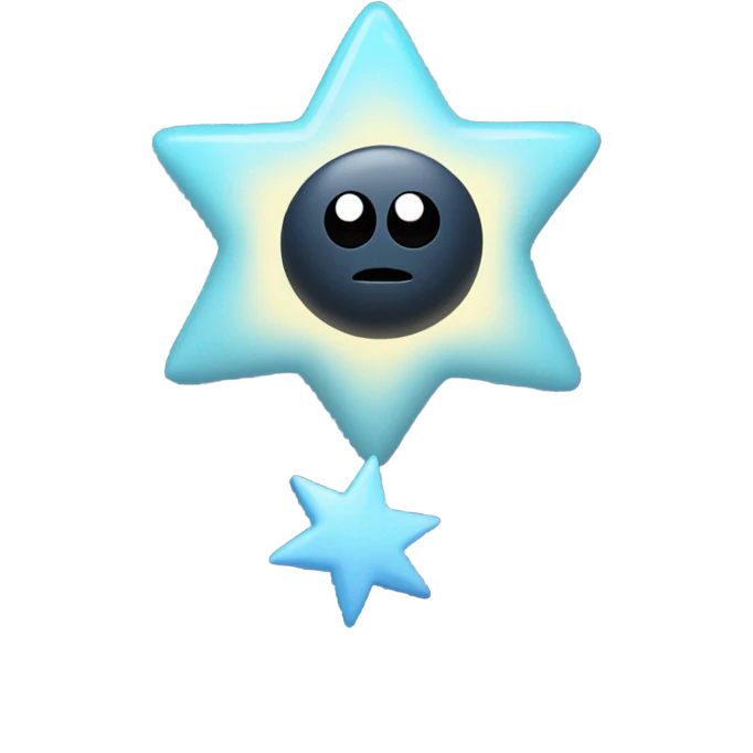 Soot sprite holding pastel blue star  emoji