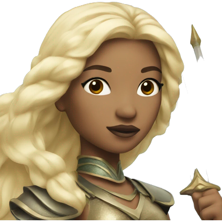 A warrior princess mermaid with blonde hair  emoji