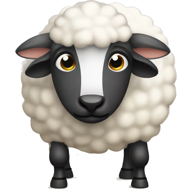 A sheep who play rugby with a cow emoji