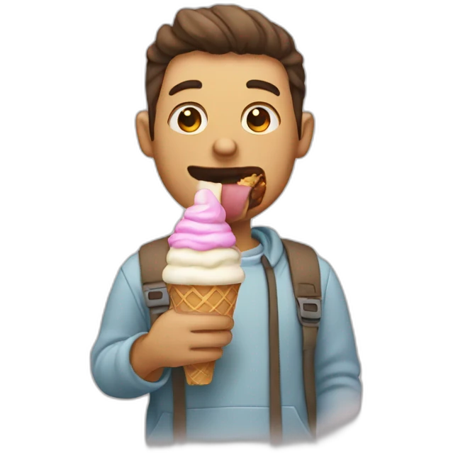 man eating ice-cream emoji