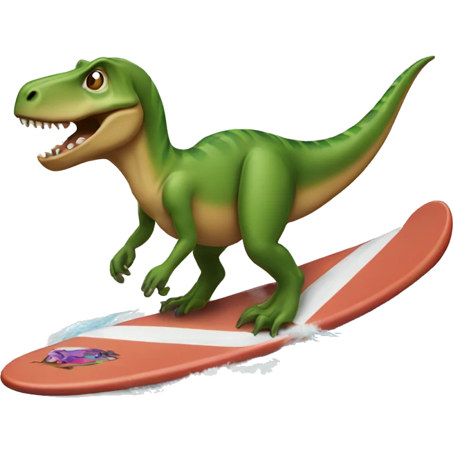 Trex on a surfboard  emoji
